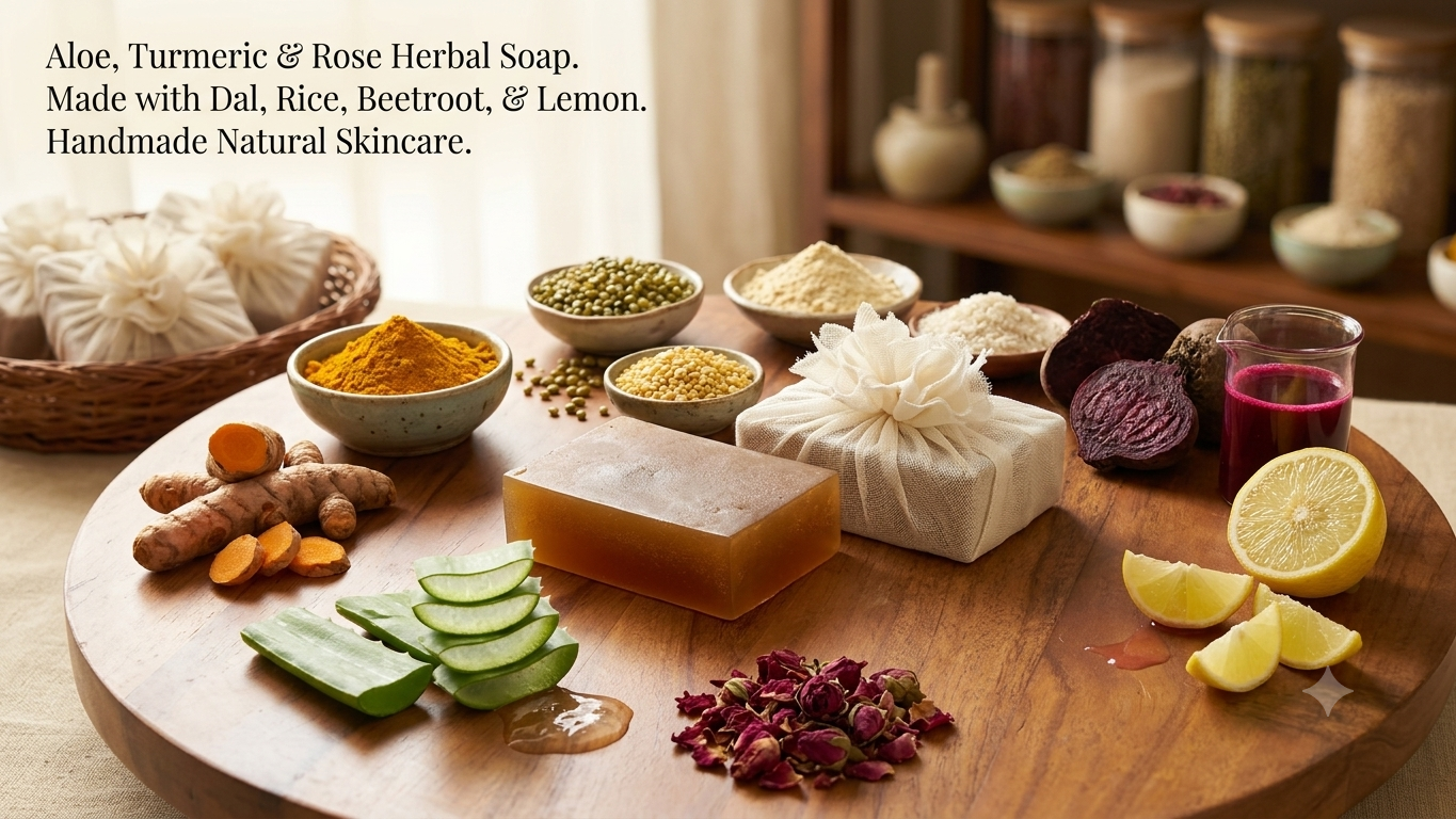 Aloe, Turmeric & Rose Herbal Soap