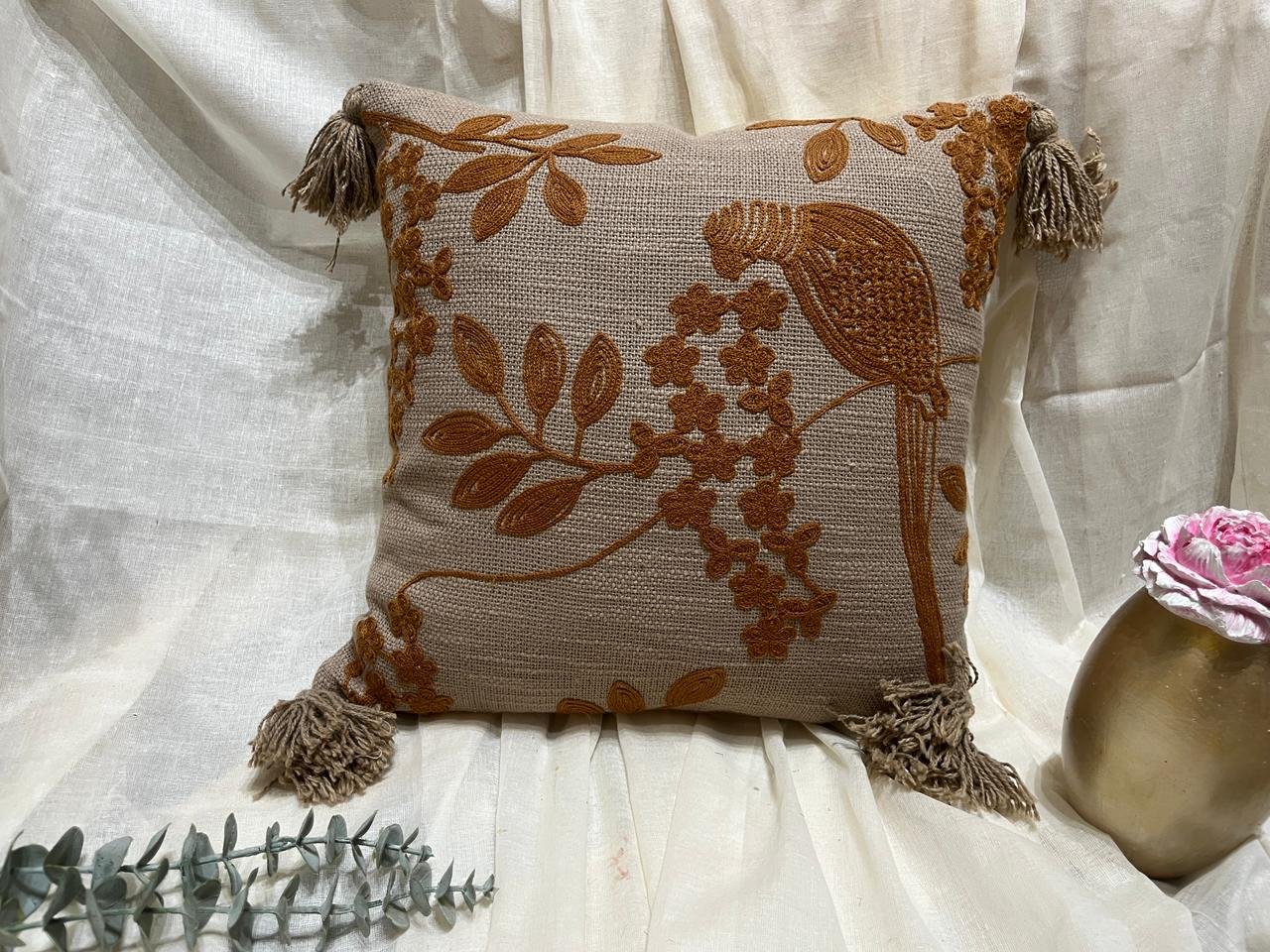Embroidered Cushion Cover
