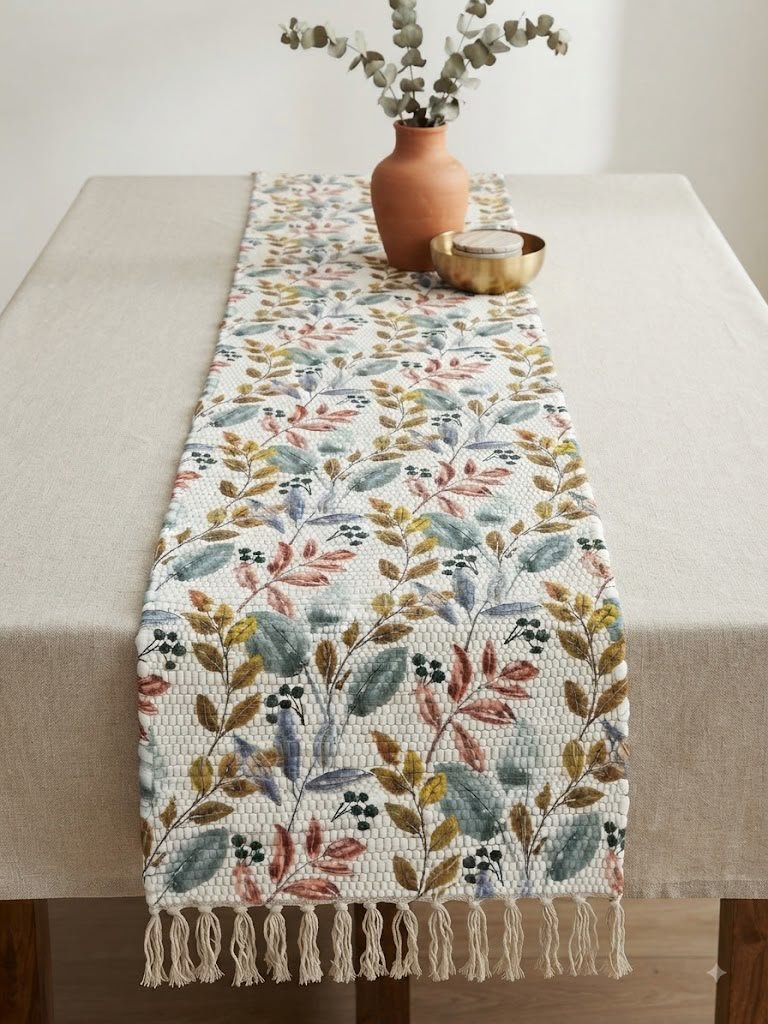 Autumn Foliage Hand-Woven Table Runner