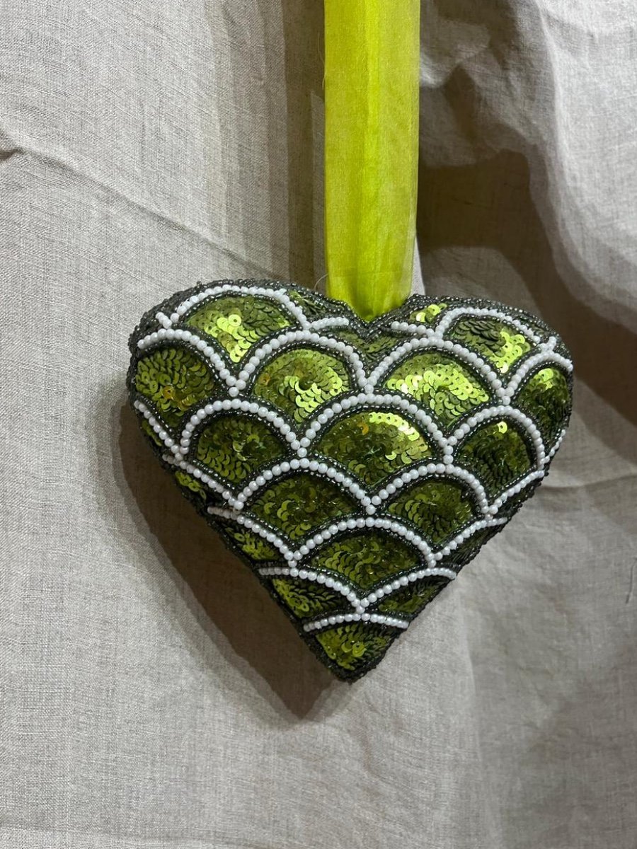 Heart Shaped Mermaid  Scale Embellished Piece