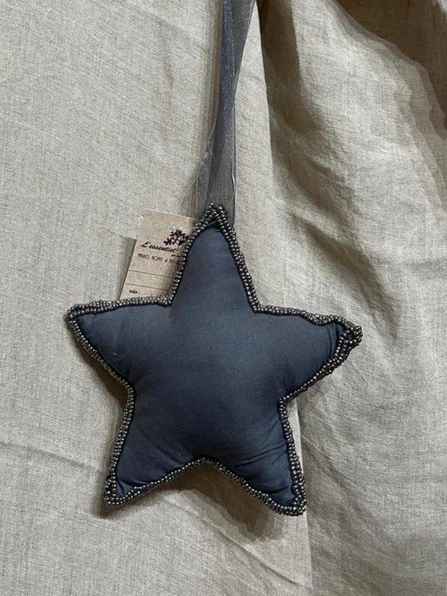 Embroidered Slate Grey Star Hanging Decor photo 3